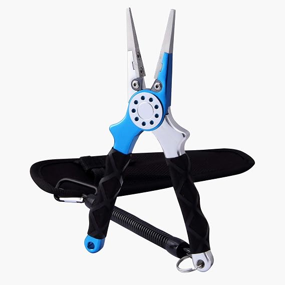 Saltwater Fishing Pliers, Aluminum Braid Cutter with Sheath