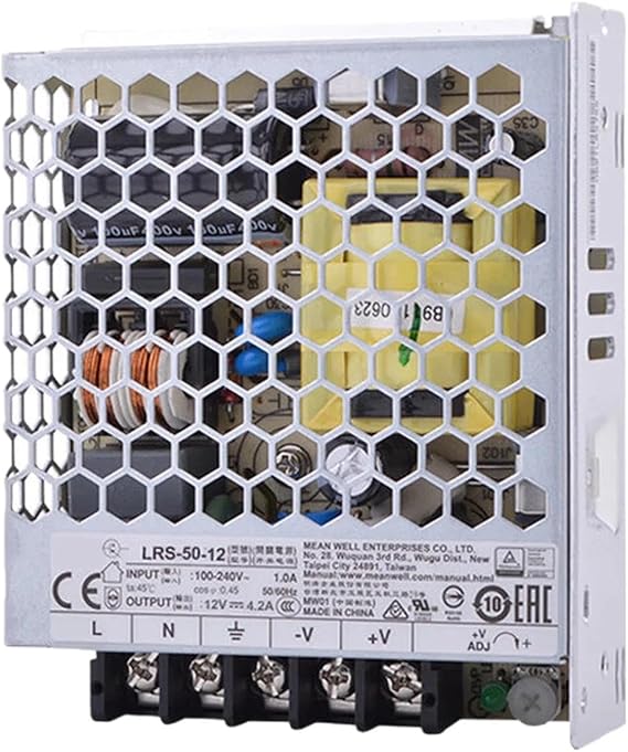 LRS-50-12 50W 12V 4.2A High Efficiency AC-DC Switching Power Supply - Wide Input Voltage, for Industrial Automation, LED Lighting