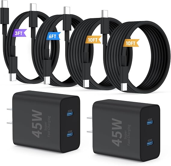 QZIIW Super Fast Samsung Charger Type C,45W Dual Port USB C Fast Charger
