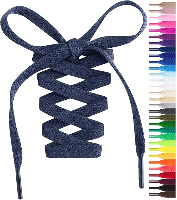 Handshop Flat Shoelaces 5/16", 31 Colors in 36"-72" Shoe Laces For Sneakers | Replacements Shoe Laces For Sneakers and Athletic Shoes Strings