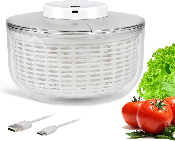 Electric Salad Spinner 6.3-Quart Large Capacity Lettuce Spinner