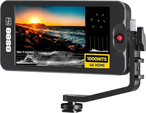 osee T5+ 5.5 Inch 1000nits Camera Monitor, Customizable False Color Field Monitor, HDR 4K HDMI Input 8 MySets Preview Workflow DSLR Monitor, Peaking Focus Assist, 3D Lut (Battery Not Included)