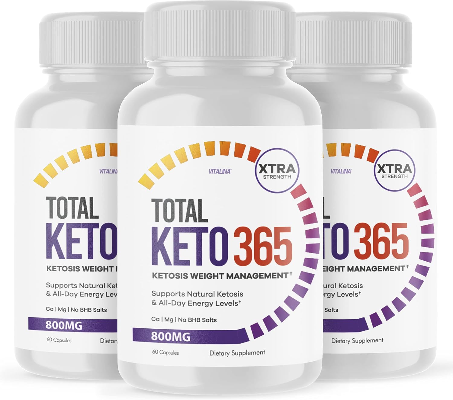 3 Pack Official Total Keto 365, Advanced Ketogenic Support Pills, Extra Strength, 3 Bottle Package, 3 Month Supply 180 Capsules