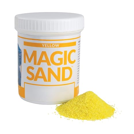 Steve Spangler Science Magic Sand, 227g, Yellow Colored Play Sand that Never Gets Wet, Exciting STEM Activity, Learn and Teach About Water Molecules for Home and Classroom Use