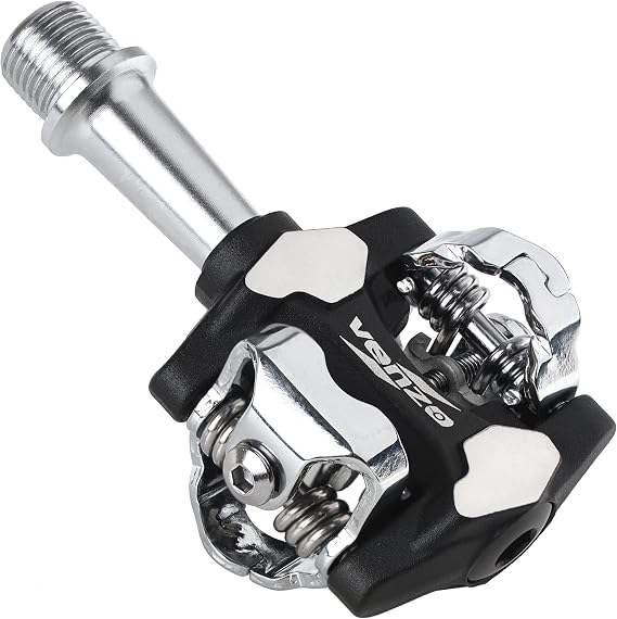 VENZO MTB Mountain Bike Forged 6066 Aluminum Sealed Clipless Pedals 9/16" Compatible with Shimano SPD Type Cleats SM-SH51 MTB Shoes - Easy Clip in