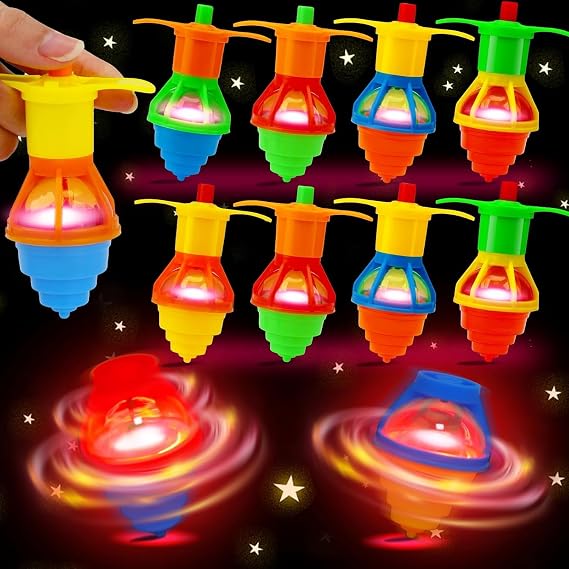 24PCS Light Up Spinning Tops Glow Birthday Party Favors for Kids 4-8 8-12