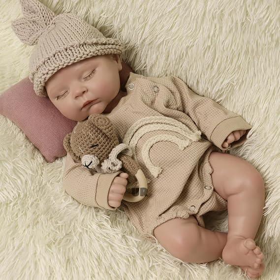 18 Inch Lifelike Full Platinum Silicone Newborn Boy Doll