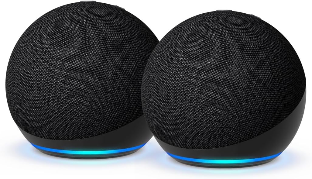 Echo Dot (Newest gen) | Bluetooth smart speaker with big vibrant sound and Wi-Fi | Charcoal, with Alexa+ Early Access (Pack of 2)