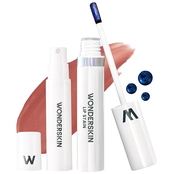 Wonderskin Wonder Blading Lip Stain Peel Off and Reveal Kit - Long Lasting, Waterproof Nude Lip Tint, Transfer Proof Natural Makeup Stain Kit (Lovely)