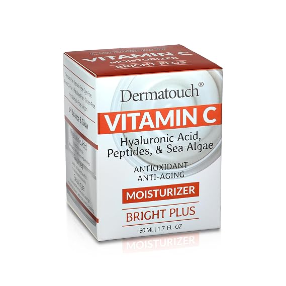 DERMATOUCH Vitamin C Bright Plus Moisturizer with Hyaluronic Acid, 1.7 Oz