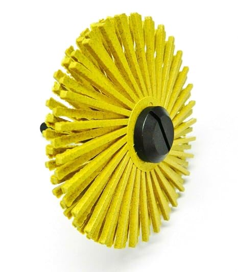 Radial Bristle Disc 3" Yellow 80 Grit with 1/4" Mandrel 2 Brushes and Arbor Set by Jets