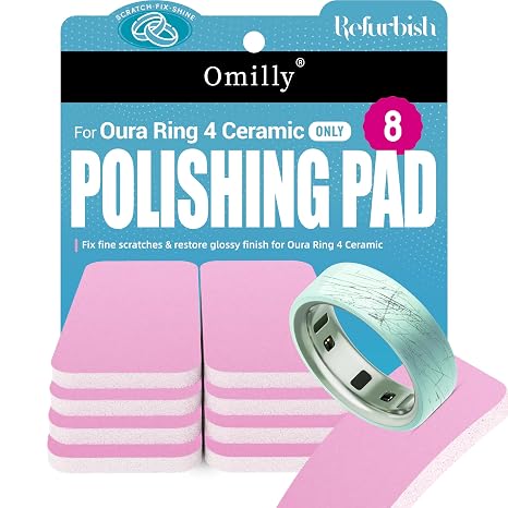 8 Pack Polishing Pad for Oura Ring 4 Ceramic, Scratch Remover, Surface Renew, Ring Buffing & Repair Kit
