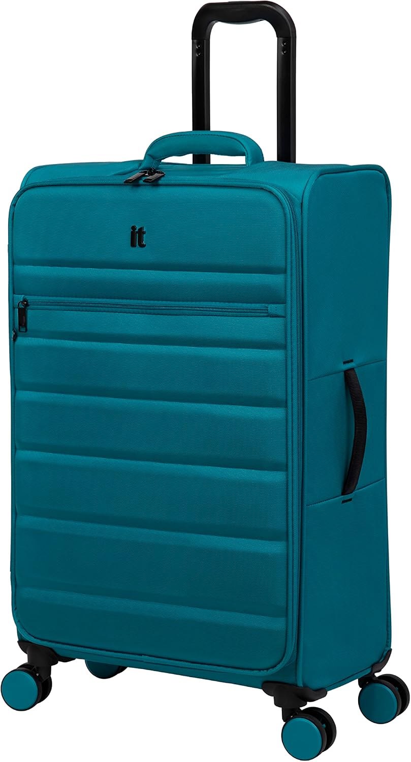 it luggage Census 27 Softside Check 8 Wheel Spinner, Tealsi, 28, It Luggage It Luggage Census 27 Softside Check 8 Wheel Spinner, teal sea