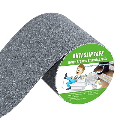 Anti Slip Tape, High Traction, Strong Grip Abrasive, Not Easy Leaving Adhesive Residue, Indoor & Outdoor 6 Width x 190 Long, Gray