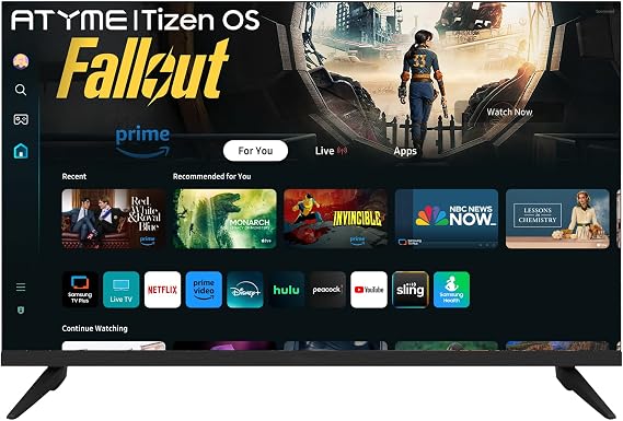 ATYME 32-inch 720p HD LED Smart TV Powered by Tizen Os,WiFi Television, HDR 10, HDMI, Bluetooth, Flat Screen Television, 1*USB 3* HDMI 1*VGA ARC Dual Channel 8W