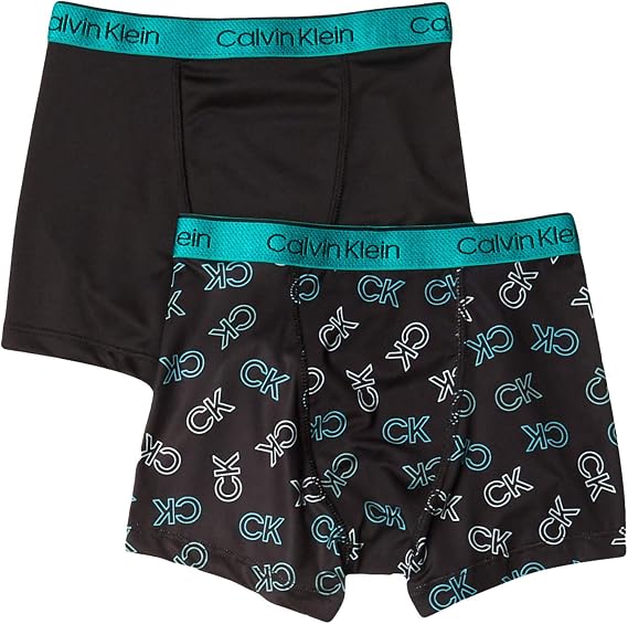 Calvin Klein Kids Boys' Performance Boxer Brief Underwear 2-Pack