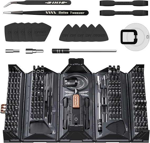 Mini Precision Manual Screwdriver Set,JAKEMY 180 in 1 Laptop Screwdriver Repair Tool Kit,Magnetic Multi-Bit Tiny Manual Screwdriver Bit Kit for DIY,Computer,PS5,Xbox,RC Car,Jewelers,Glasses,Watch,Home