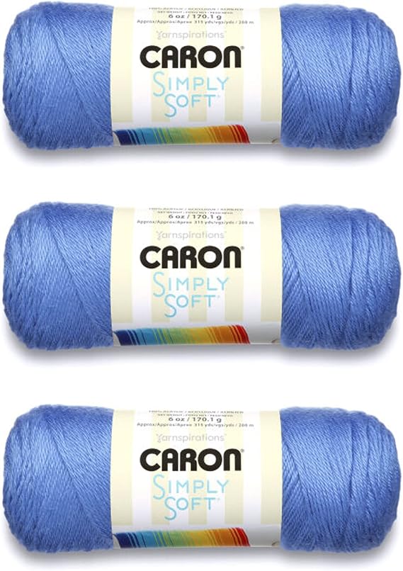 Caron Simply Soft Brites Acrylic Yarn for Crocheting, Berry Blue, 3-Pack
