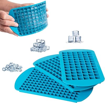 Silicone Ice Cube Trays 3pcsPack, 3 Different Sizes Ice Cube Molds, Small Crushed Ice Cube Flexible Easy Release Reusable and BPA Free Ice Trays