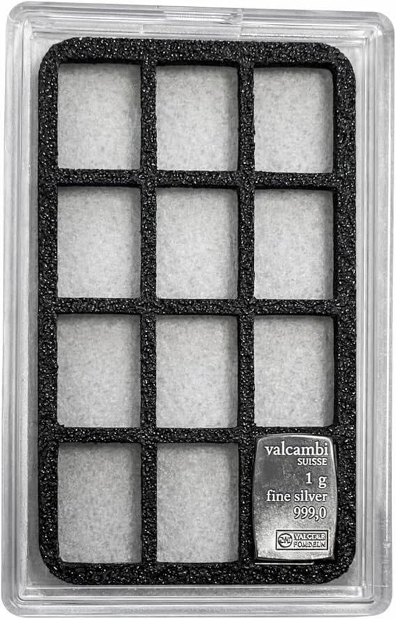 1 Gram Silver Bars Storage Case Valcambi Compatible Holder, Fractional Silver Stack Set, Beginner Collectible Gift