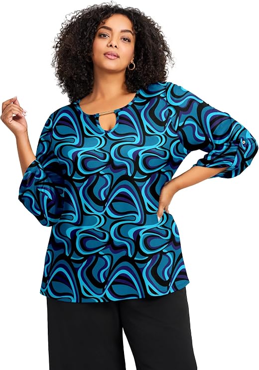 Avenue Keyhole Hardware Top | Women's Plus Size