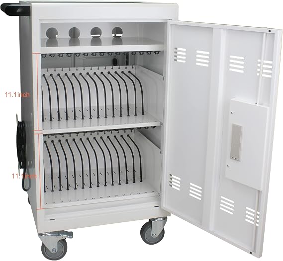 Mobile Charging Cart and Cabinet for Tablets Laptops 30-Device