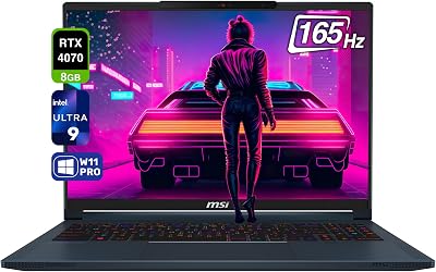 MSI Stealth 16 AI Ultra Thin Gaming Laptop, Intel Ultra 9-185H, 64 GB DDR5 RAM, 2 TB PCle SSD, 16 165Hz FHD 1920x1200, Nvidia G-Force RTX 4070, Backlit Keyboard, W11 Pro, Star Blue