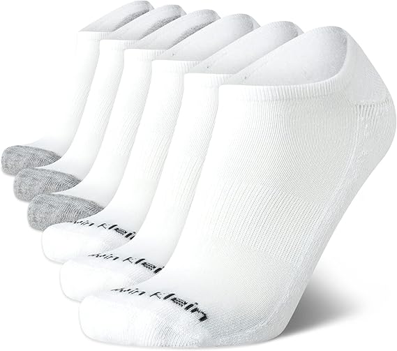 Calvin Klein Mens 6 Pack Soft Cushioned Athletic No Show Socks