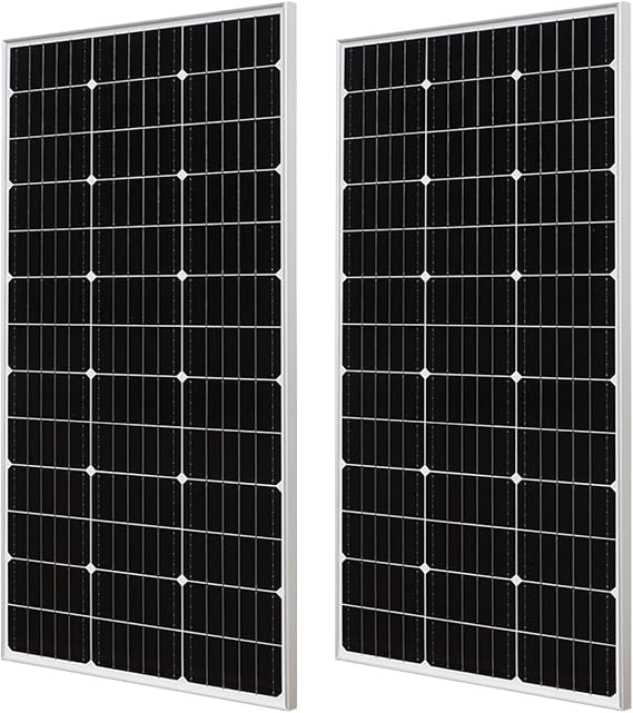 Solar Panel 200W 300W 400W Glass Rigid Solar Panel Monocrystalline High-efficiency Solar Panel(Color:2 x 150w)