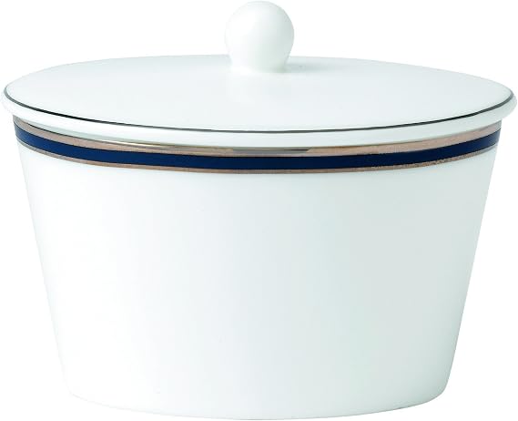 Royal Doulton Signature Blue Covered Sugar Bowl, 3.5"/12 oz, White