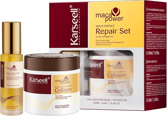 Karseell Collagen Deep Repair Hair Mask Hair Oil Argan Oil Set for All Types of Dry Damaged Hair 500ml + 50ml