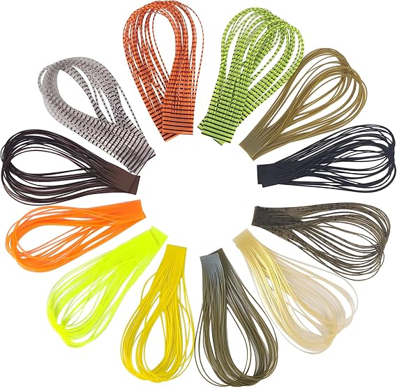 24PCS Fly Tying Silicone Rubber Legs Silicone Skirts Fly Tying Lure Making Fly Tying Supplies Fly Tying Materials 12Colors