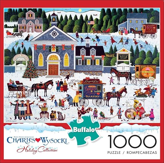 Buffalo Games - Charles Wysocki Churchyard - 1000 Piece Puzzle for Adults | Art by Charles Wysocki, Frameable Art, Made in USA, Recycled Board, Includes Poster, Challenging, intermediate to expert