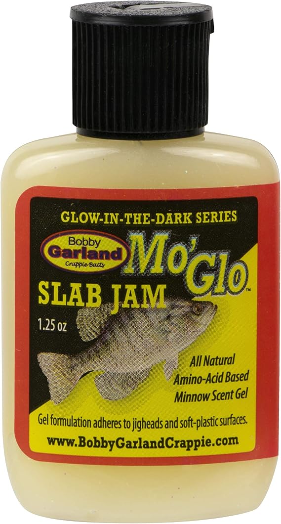 Bobby Garland Mo' Glo Slab Jam Glow-in-The-Dark All Natural Minnow Scent Gel for Crappie Fishing, 1.25 oz