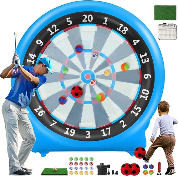 6FT Inflatable Dartboard, Outdoor Games Kick Darts Soccer Darts