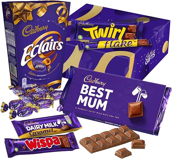 Cadbury "Best Mum" Chocolate Mother's Day Gift - Full Size Cadbury Chocolate Bars including Flake, Caramel, Twirl, Dairy Milk and More. Mother's Day, Birthday, Easter gift for Mum