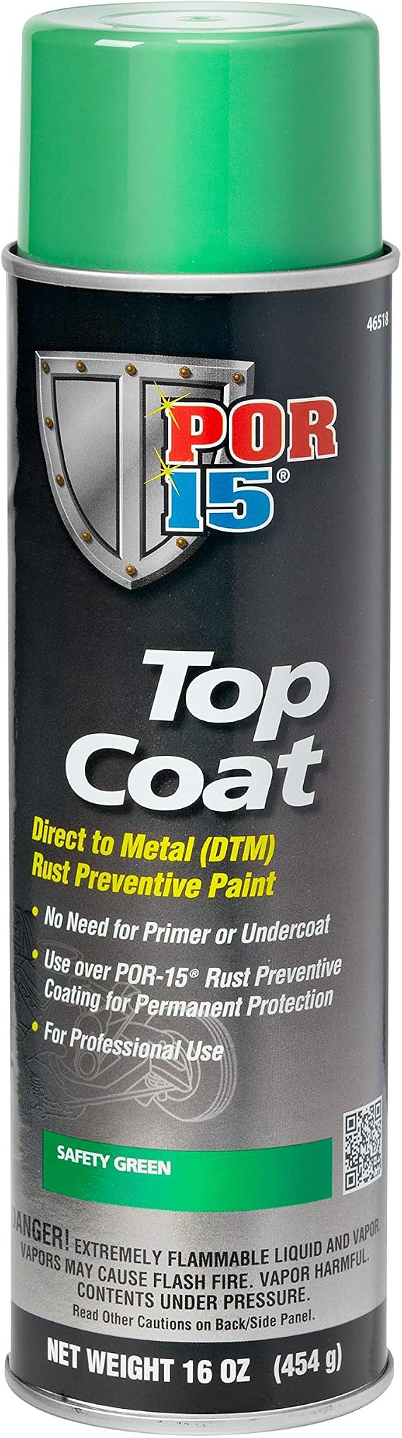 POR-15 Top Coat Spray Paint, Direct to Metal Paint, Long-term Sheen and Color Retention, 15 Fluid Ounces, Chassis Black