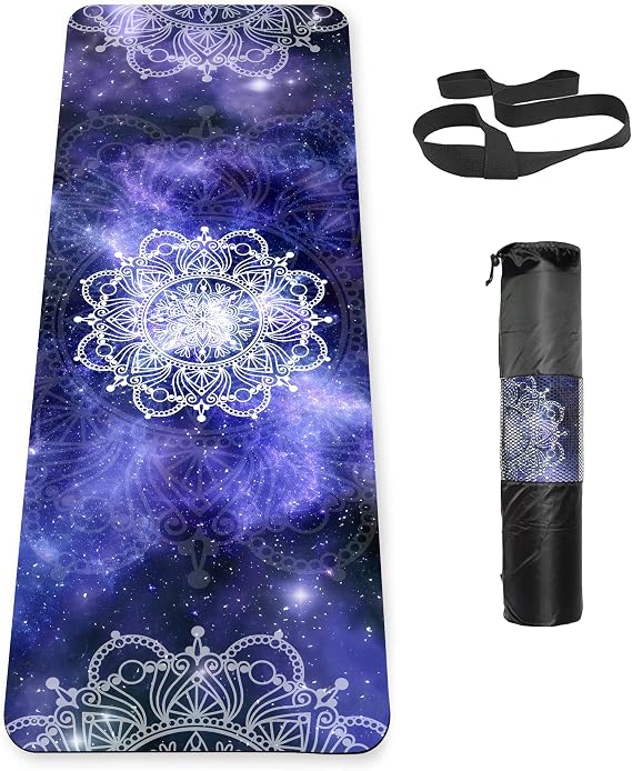 Non Slip Yoga Mat TPE Workout Mat for Men Women, Thick Workout Mat with Carrying Strap, Fitness Mats for Exercise, Yoga, Fitness, Pilates, Floor Workouts (72" x 24" x 6mm)