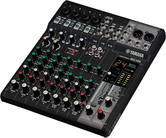 Yamaha 10-Channel PA & SR Mixing Console with 24 Digital Effects, No USB Interface, MG10X Black