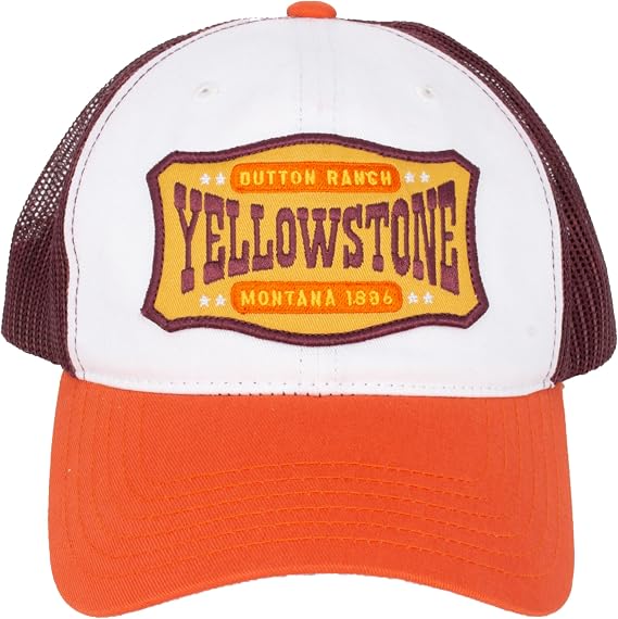 Yellowstone Trucker Hat, Adjustable Snapback Mesh Baseball Hat with Curved Brim