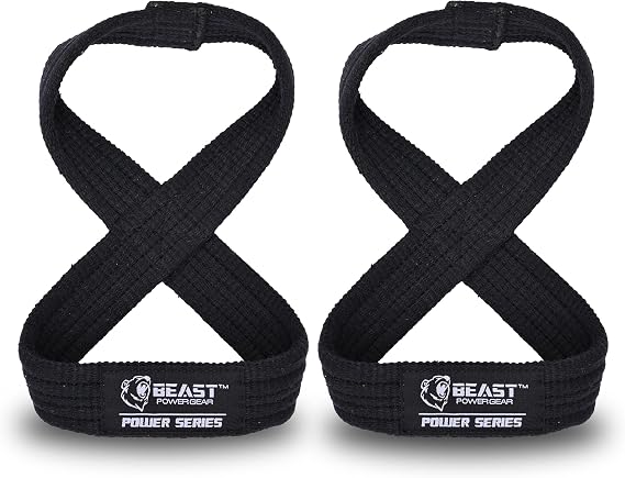 Figure 8 Lifting Strap- Strongman 10-14" Deadlift Straps- True Grip Support & Heavy Duty Wrist Straps for Weightlifting Women Men- Hand Straps for Weight Lifting Figure 8 Straps for Gym Workout