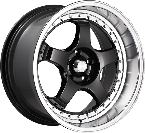 Konig SSM Gloss Black Wheel with Painted Finish and Machined Lip (18 x 9. inches /5 x 114 mm, 22 mm Offset)