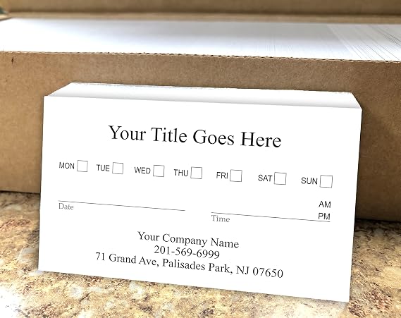 Impactonlineprinting Custom Appointment Business Cards - (250pcs to 2,500pcs) - Appointment Reminder Card on Front, Your Business Card Info on Backside - Made in the USA