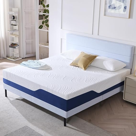 Hiimgo King Mattress Medium Firm Memory Foam Mattress 150x200x20cm | Carved Knitted Cover, Pressure Relief, Back Pain Relief