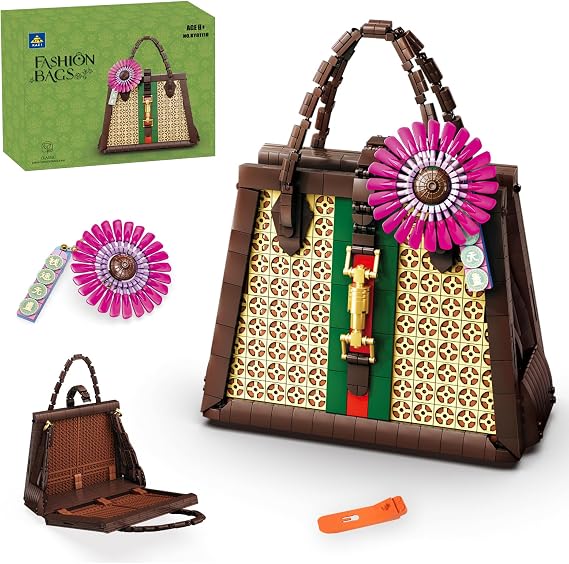 KAZI Purse Building Set, Handbag Model Building Blocks,Purses to Build for Women,Gifts for Adults for Anniversary and Valentines Day, Christmas