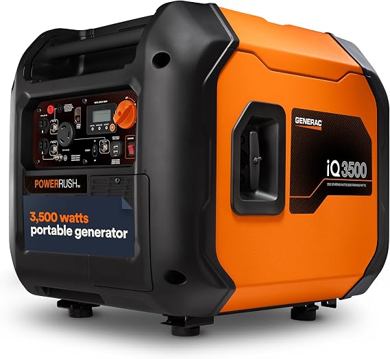 Generac 3,500 Watt Gas Powered Portable Inverter Generator, Electric Start
