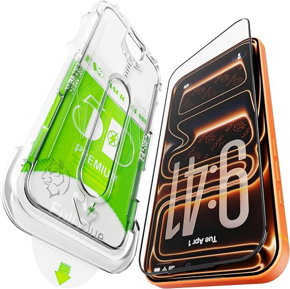 Epro iPhone 17 Pro Max ile Uyumlu Ekran Koruyucu, Ahize Korumalı Toz Önleyici Tam Kaplama, Hizalama Aparatlı Kolay Kurulum, Toz Bırakmayan Uygulama, Darbelere Karşı Ekstra Güçlü Cam