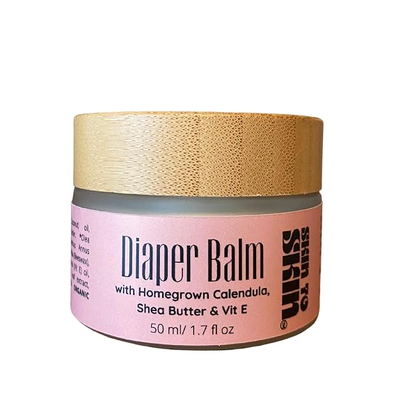 Skin to Skin Diaper Balm 50 ml - Plant Based Organic Baby Butt Balm with Calendula and Beeswax - Gentle Diaper Rash Preventative and Care for Your Little One's Delicate Skin