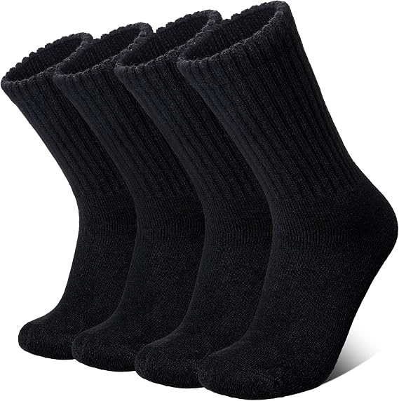 Eyean Men Merino Wool Socks Thermal Hiking Winter Ski Warm Thick Cozy Boot Socks 4 Pairs