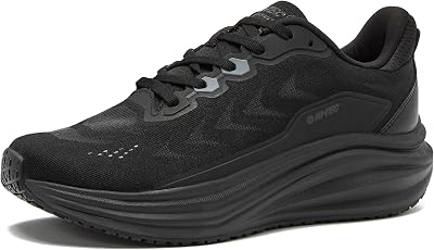 HI-TEC Resist SR Runner Mesh Black Non Slip Work Shoes for Women, Comfortable Water Resistant Womens Food Service Sneakers, Medium and Wide Width, Womens Size 6-12